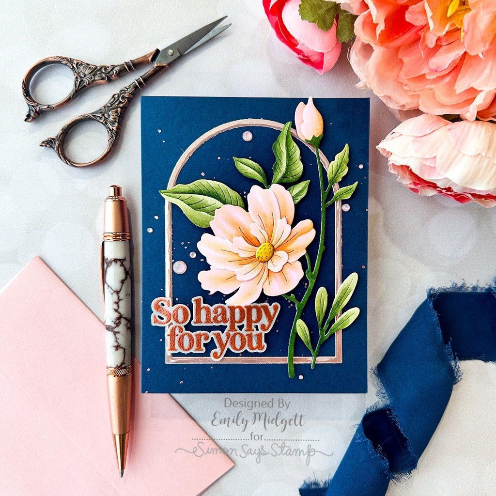 Simon Says Stamp Divine Peony Wafer Dies s919 Sunny Vibes Happy for You Card | color-code:ALT02