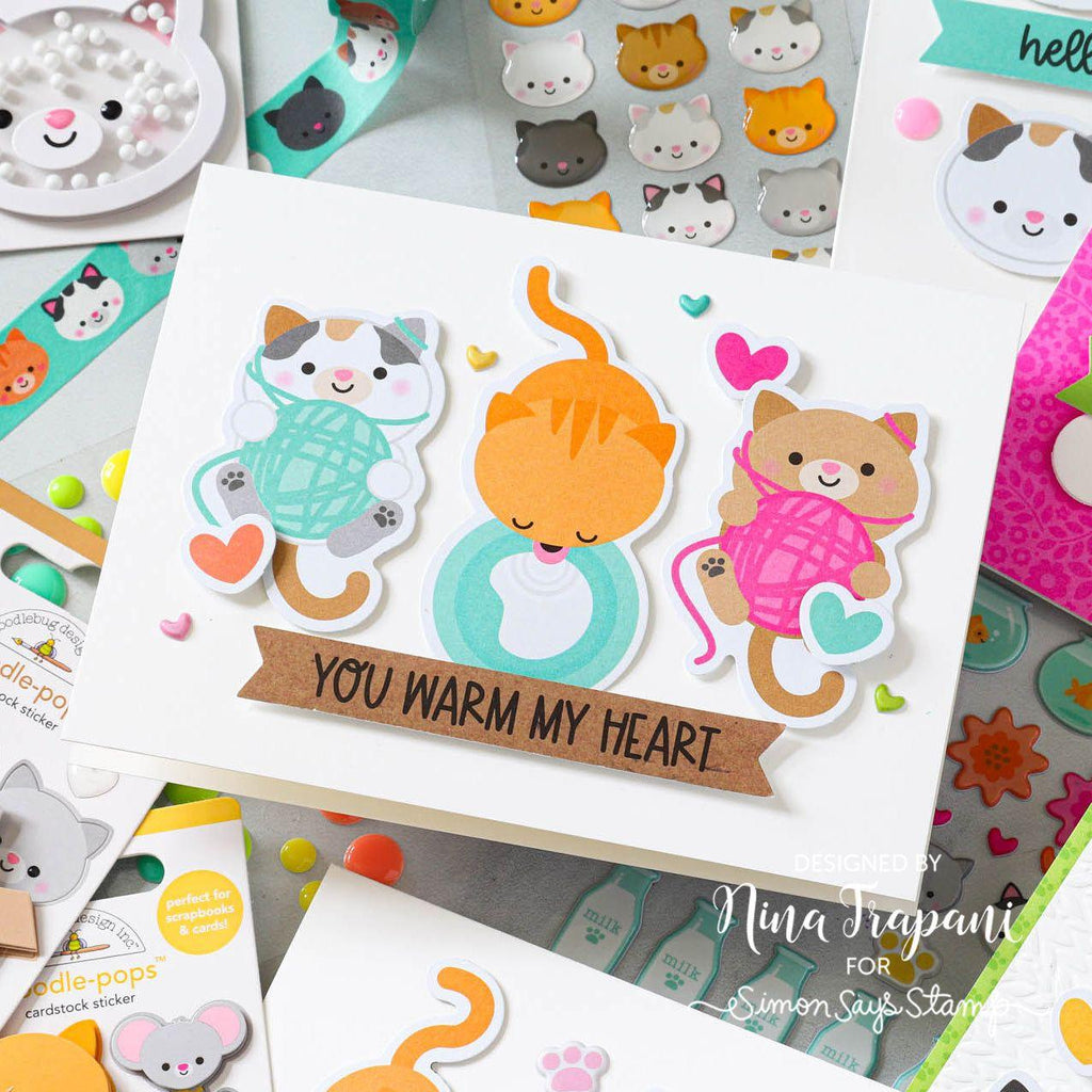 Doodlebug Pretty Kitty Odds and Ends Ephemera Die Cut Shapes 7619 warm my heart | color-code:ALT02