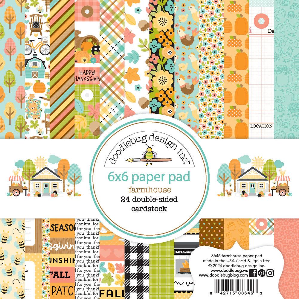 Doodlebug Farmhouse 6x6 Inch Paper Pad 8646