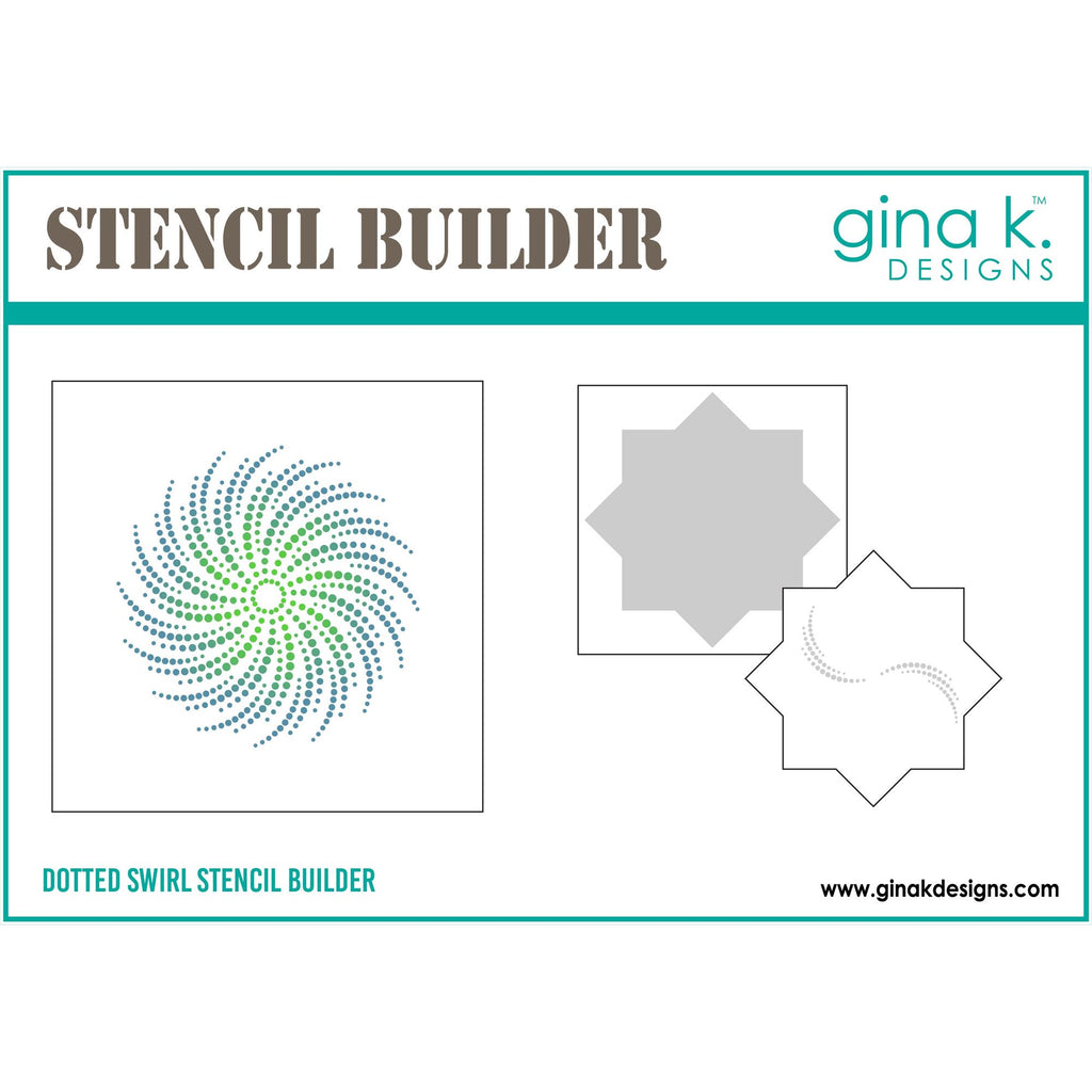 Gina K Designs Dotted Swirl Stencil Builder gkdst75