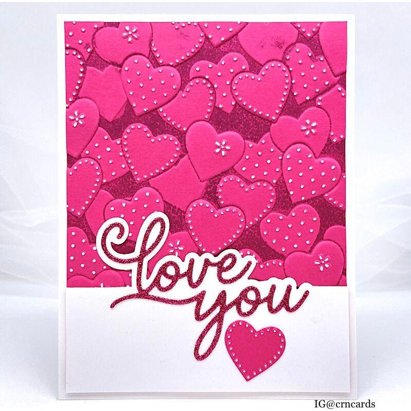 Simon Says Stamp Embossing Folder and Cutting Dies Dotted Hearts sfd454 To Love Love Card