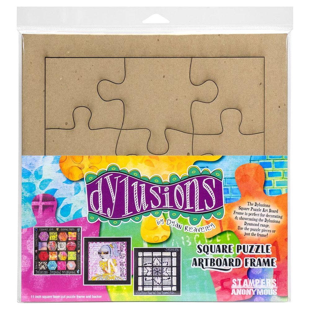 Dyan Reaveley Square Puzzle Template Chipboard Dylusions dypz