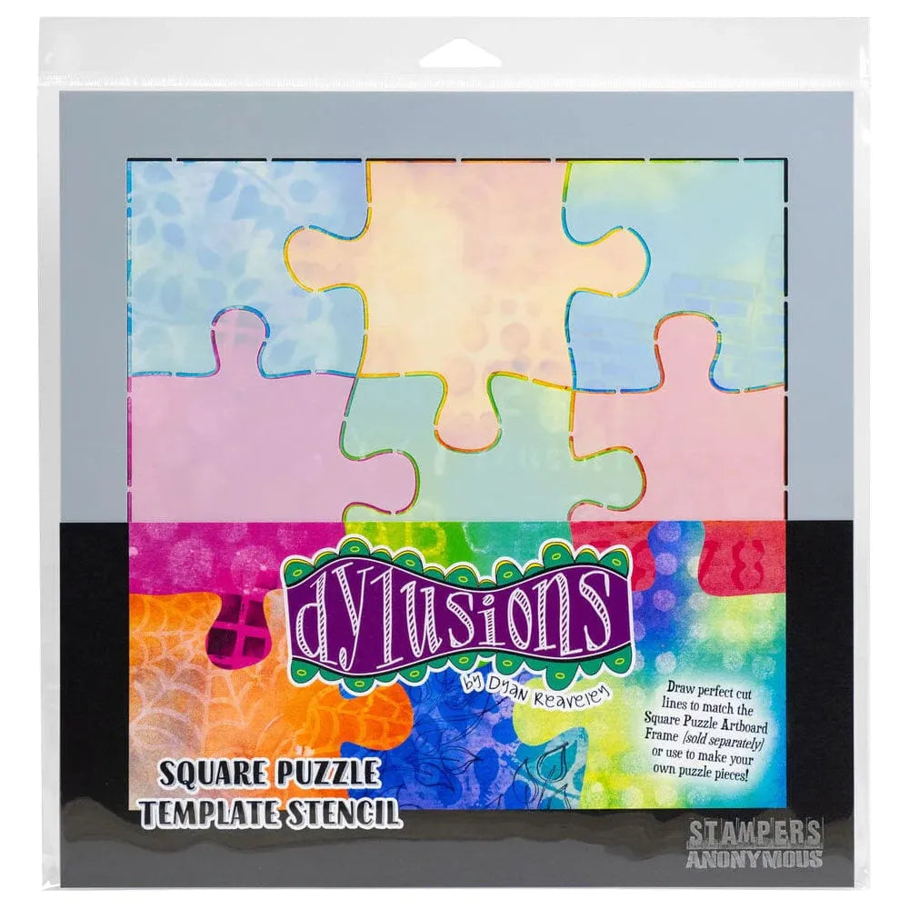 Dyan Reaveley Square Puzzle Template Stencil Dylusions dypzs