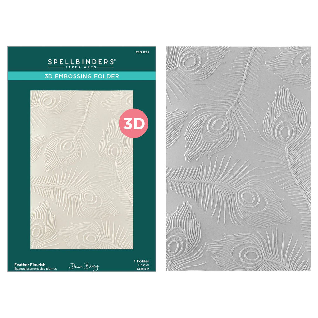 Spellbinders Feather Flourish 3D Embossing Folder e3d-095