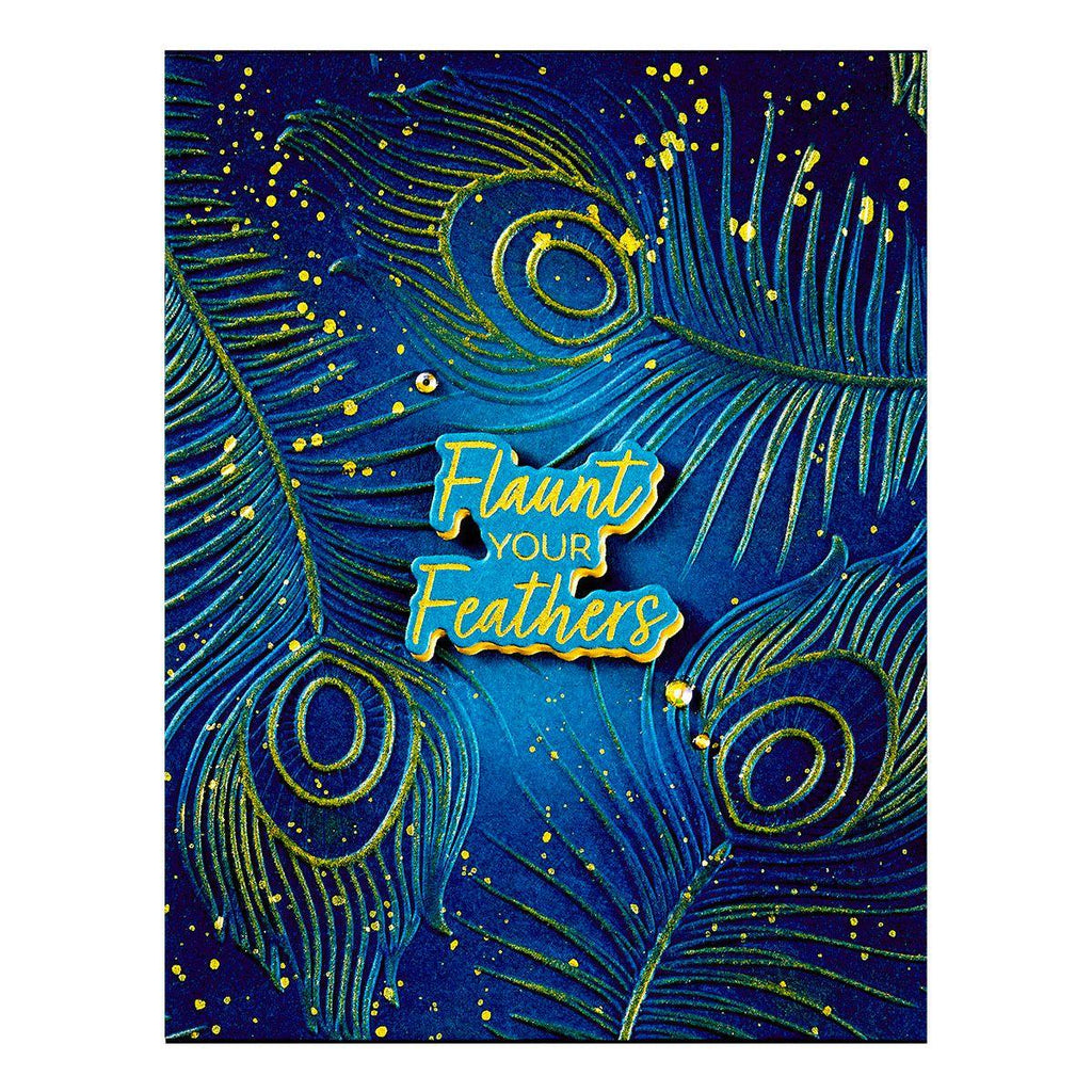 Spellbinders Feather Flourish 3D Embossing Folder e3d-095 falunt