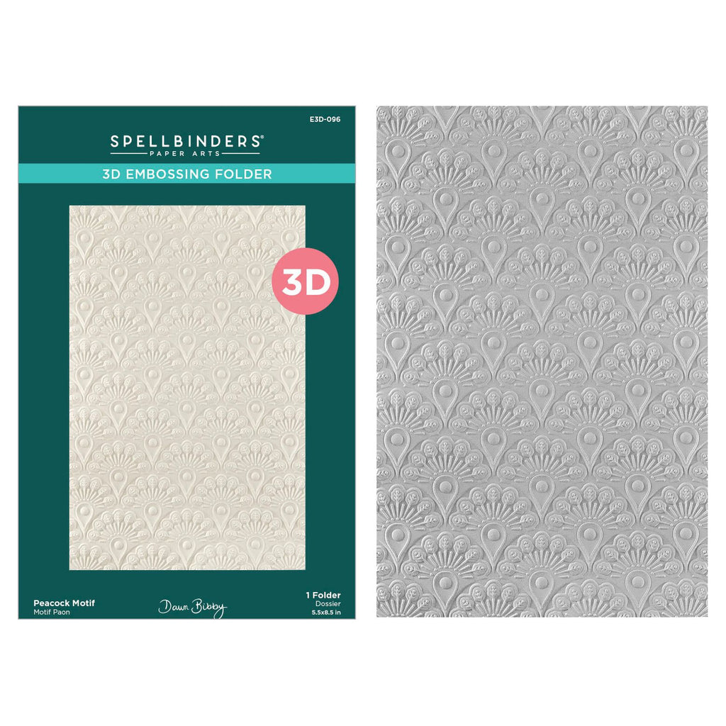 Spellbinders Peacock Motif 3D Embossing Folder e3d-096