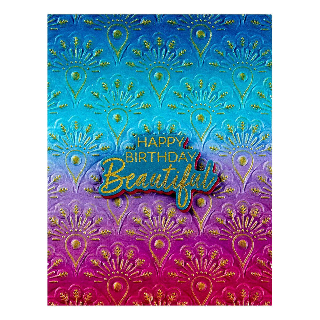 Spellbinders Peacock Motif 3D Embossing Folder e3d-096 birthday