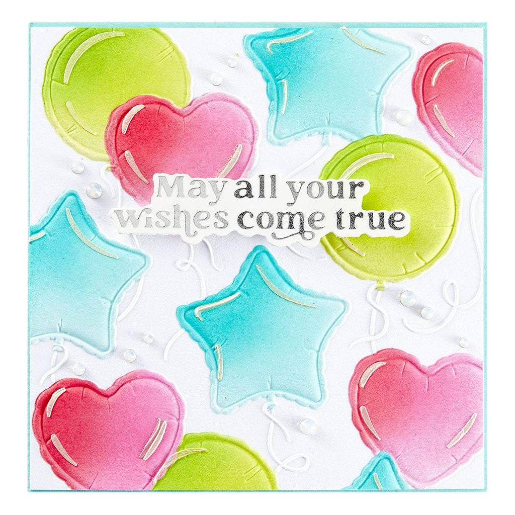 Spellbinders Party Balloons 3D Embossing Folder and Stencil Set bd-0883 wishes come true