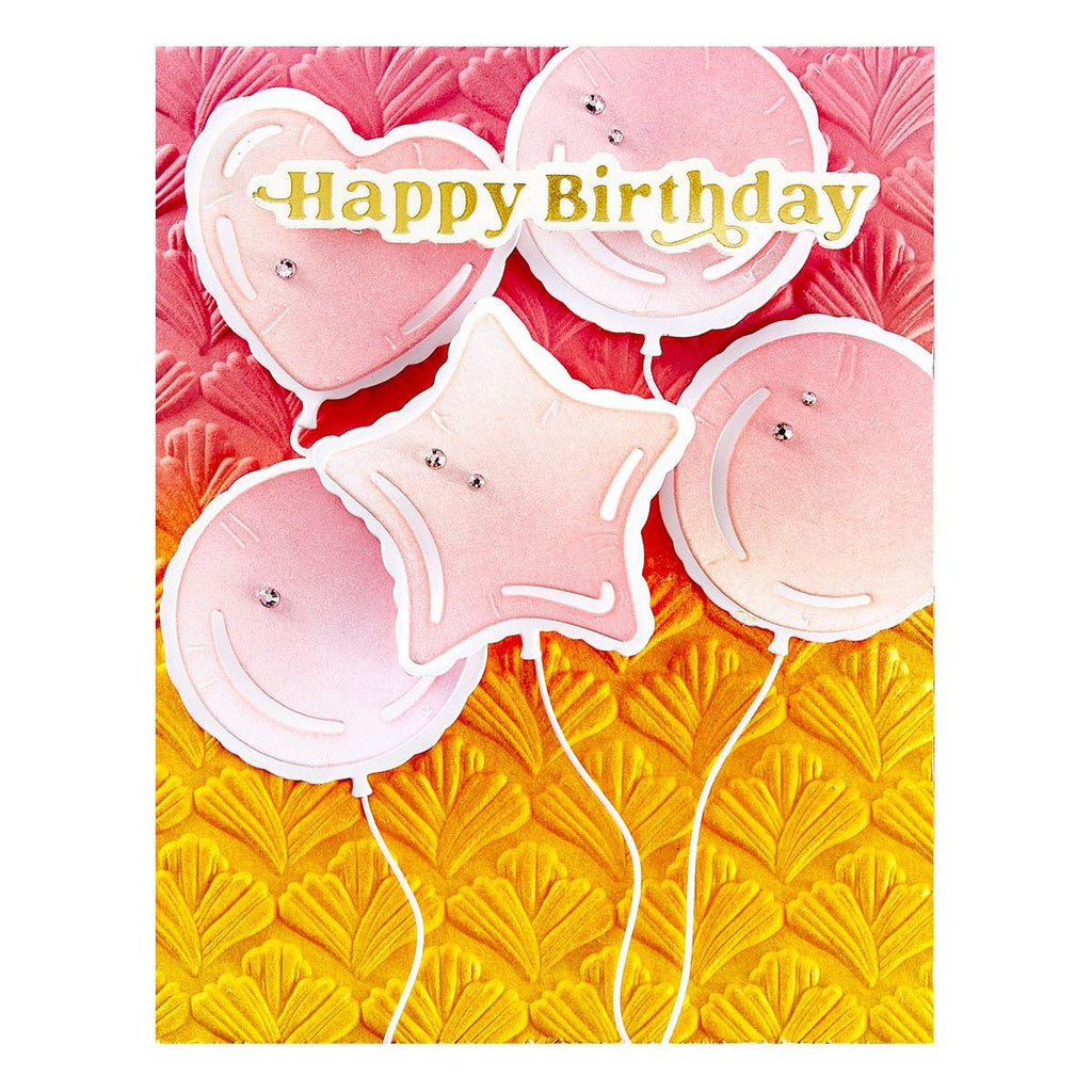 Spellbinders Flourish 3D Embossing Folder e3d-098 happy birthday