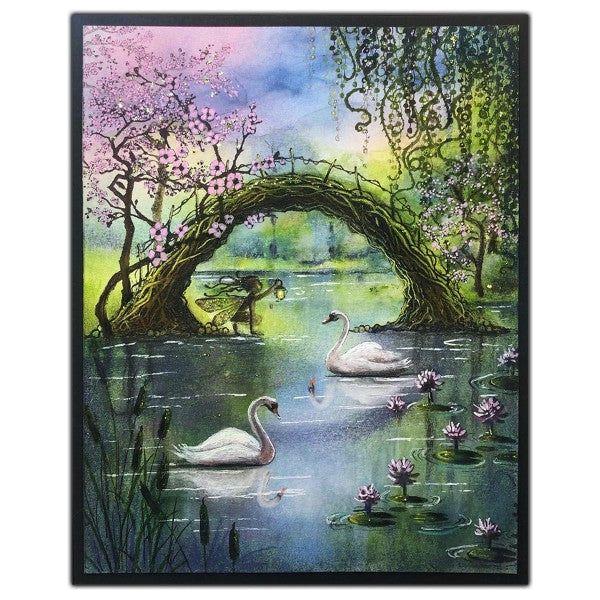 Lavinia Stamps Sacred Bridge Clear Stamps lav865 swan lake