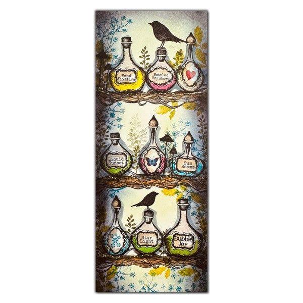 Lavinia Stamps Sentiment Stickers 7 stk-senti-7 potion bottles