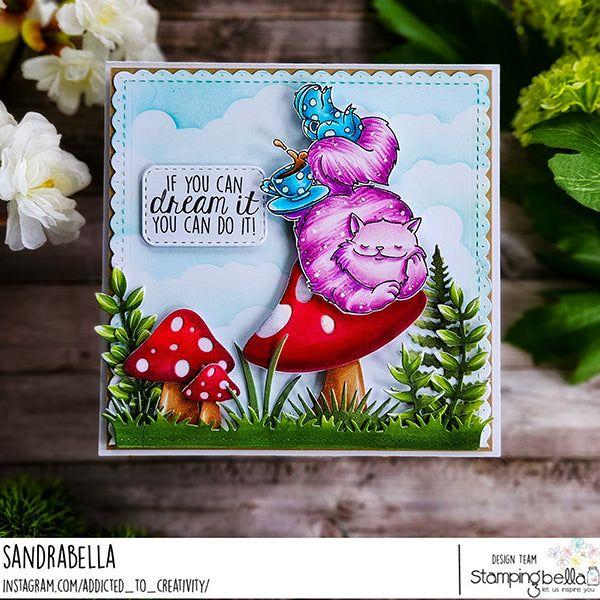 Stamping Bella Tiny Townie Wonderland Cheshire Cat Cling Stamp eb1285 dream it