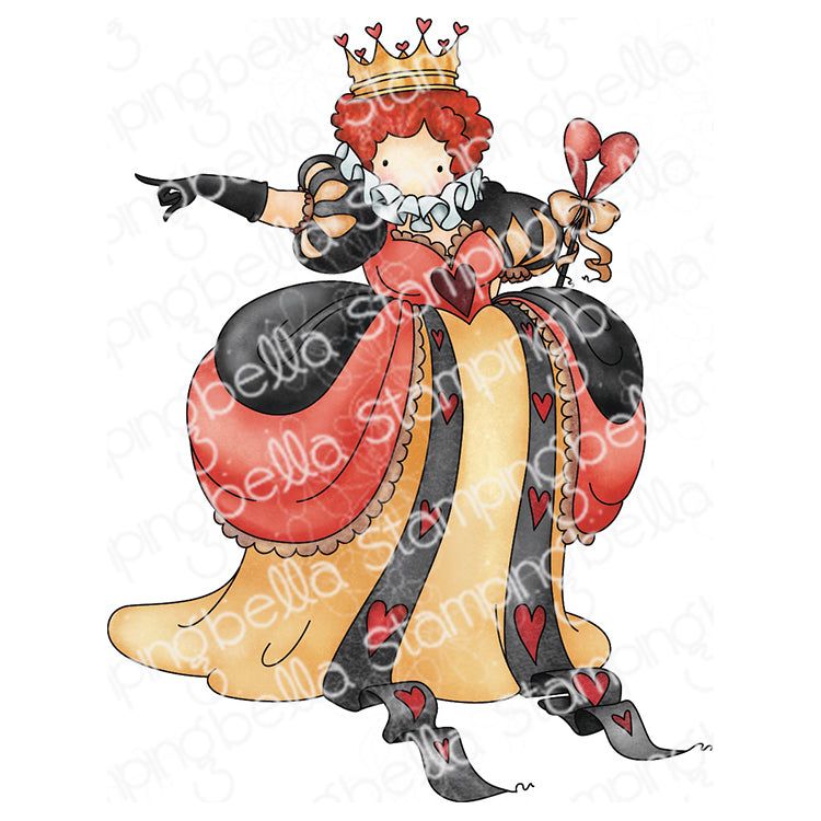 Stamping Bella Tiny Townie Wonderland Queen of Hearts Cling Stamp eb1289