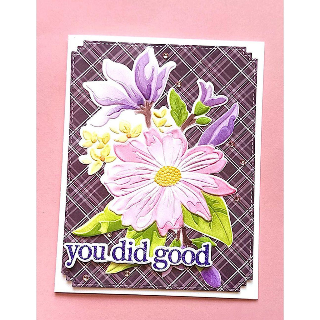 Memory Box Gracious Floral 3D Embossing Folder and Die ef1026 you did good card