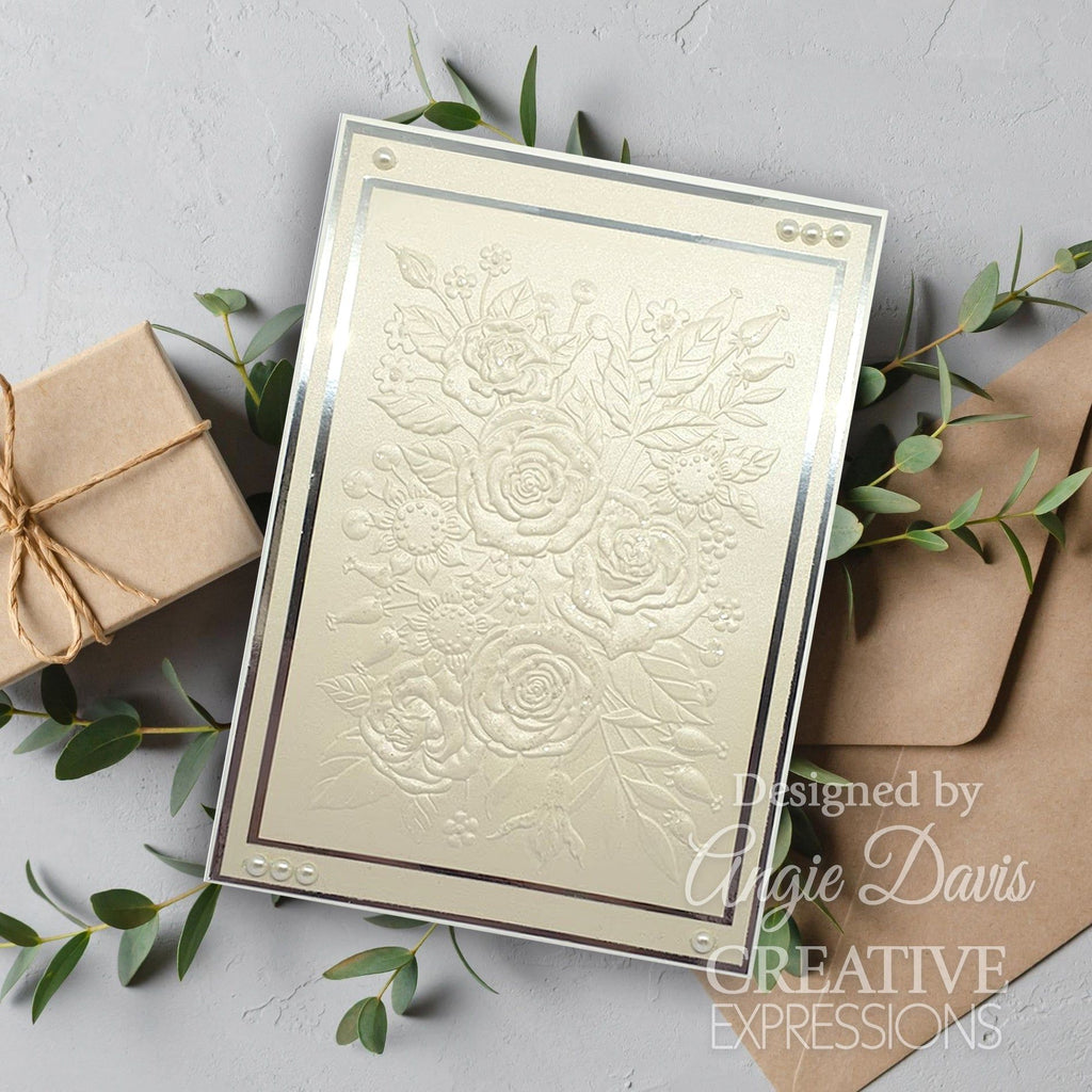 Creative Expressions Rose Garden 3D Embossing Folder ef3d-074 pearl white