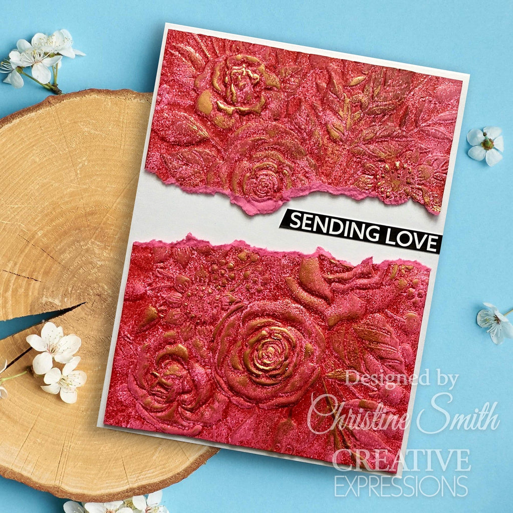 Creative Expressions Rose Garden 3D Embossing Folder ef3d-074 sending love