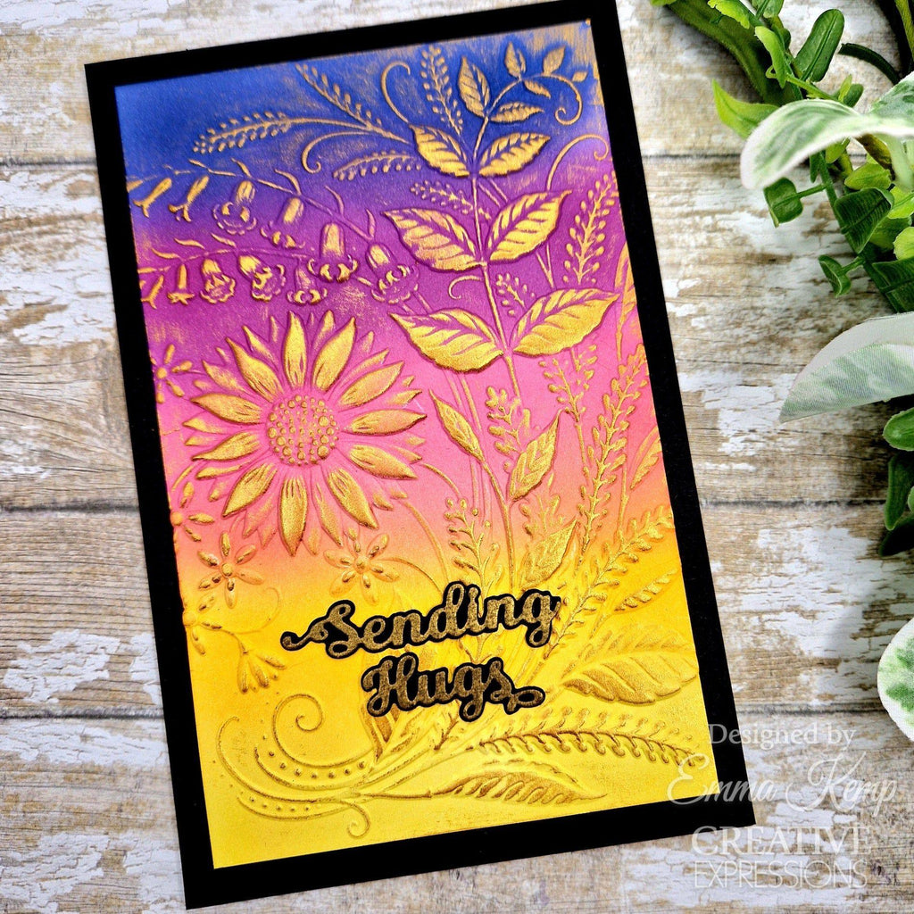 Creative Expressions Sunshine Serenade 3D Embossing Folder ef3d-075 sending hugs