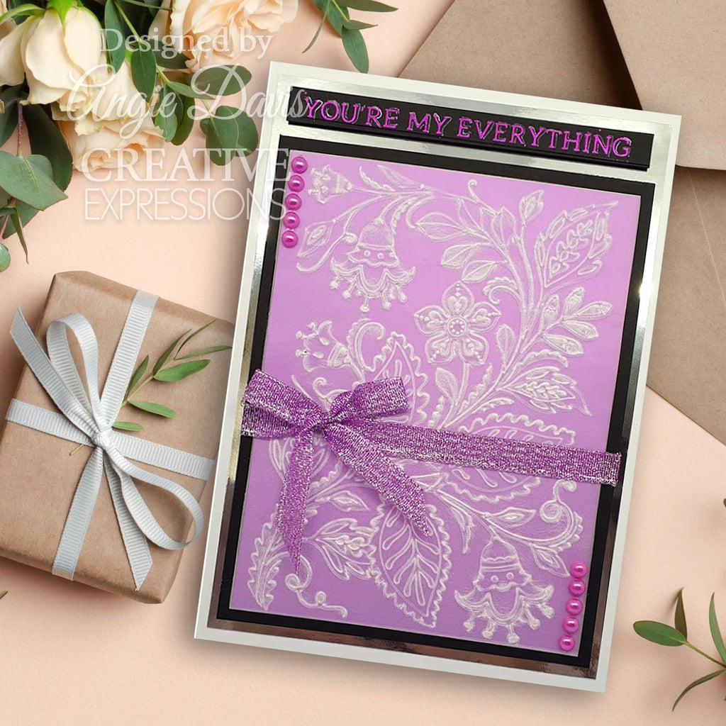 Creative Expressions Folk Art Blooms 3D Embossing Folder ef3d-076 my everything