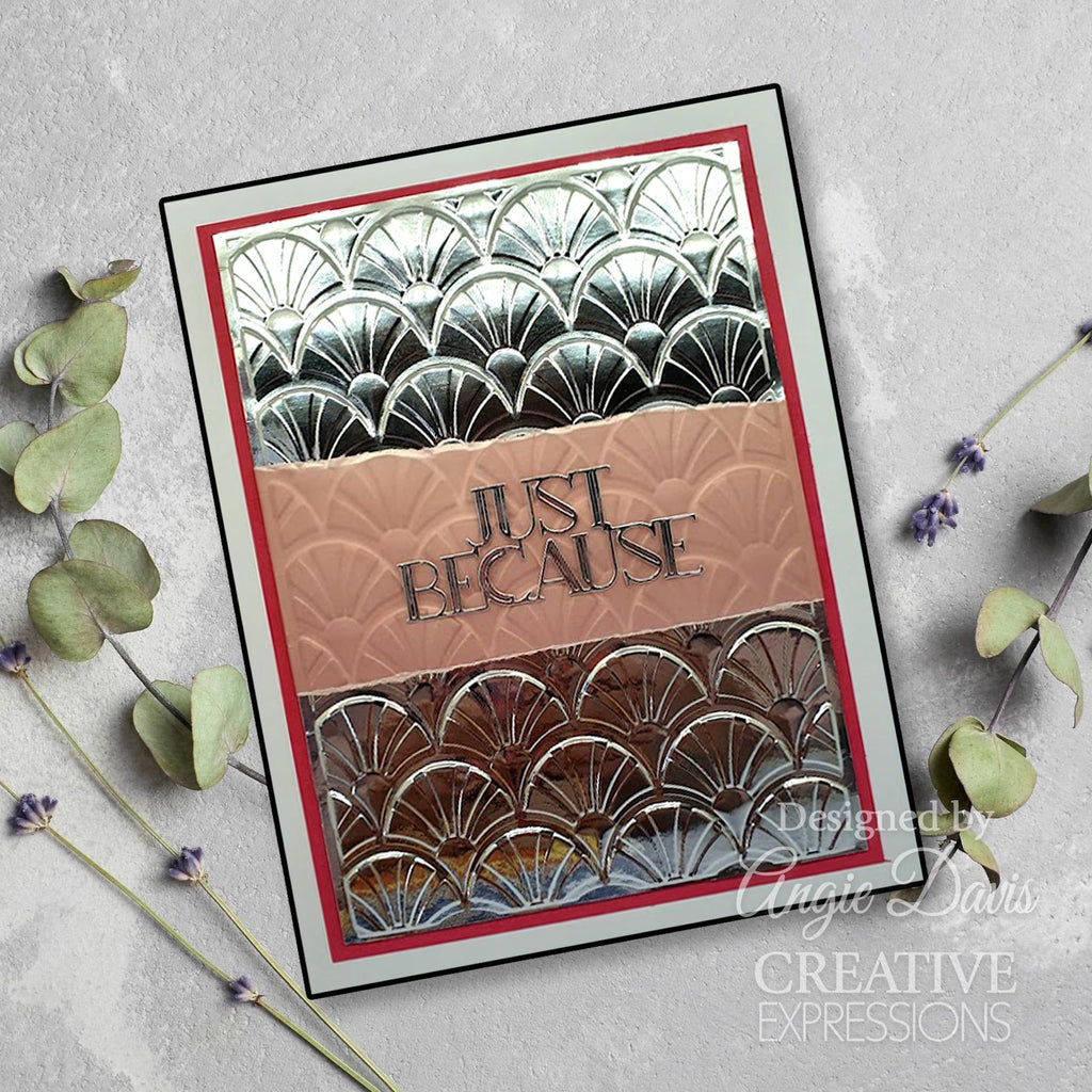 Creative Expressions Art Deco Arches 3D Embossing Folder ef3d-077 just because