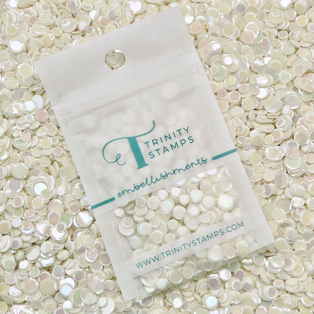 Trinity Stamps Cream Puff Opaque Shine Confetti emb-0029 in zip top bag