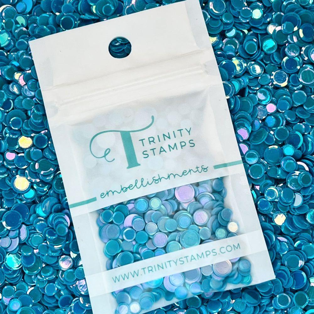 Trinity Stamps Pacific Blue Opaque Shine Confetti emb-0040 zip top bag