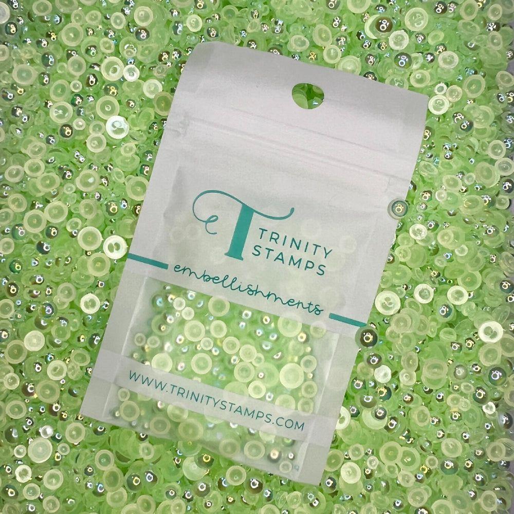 Trinity Stamps Kiwi Bubbles Embellishment Mix emb-0065 in zip top bag