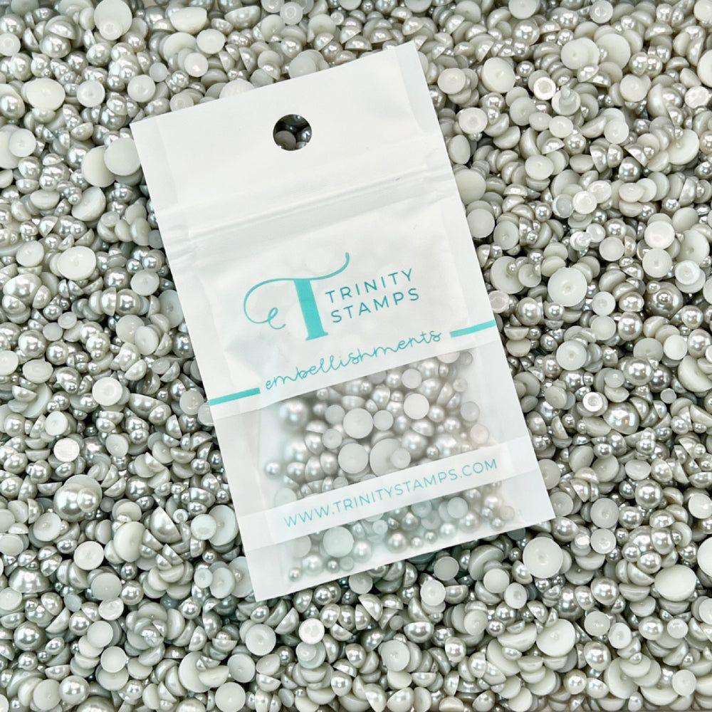 Trinity Stamps Oyster Gray Baubles Embellishment Mix emb-0095 in zip top bag