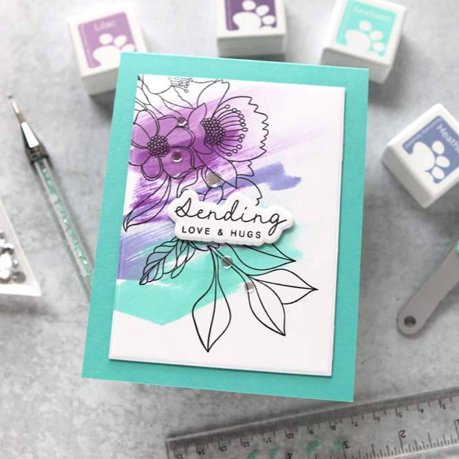 Simon Says Clear Stamps Graceful Flowers 2011ssc Hugs Card | color-code:ALT06