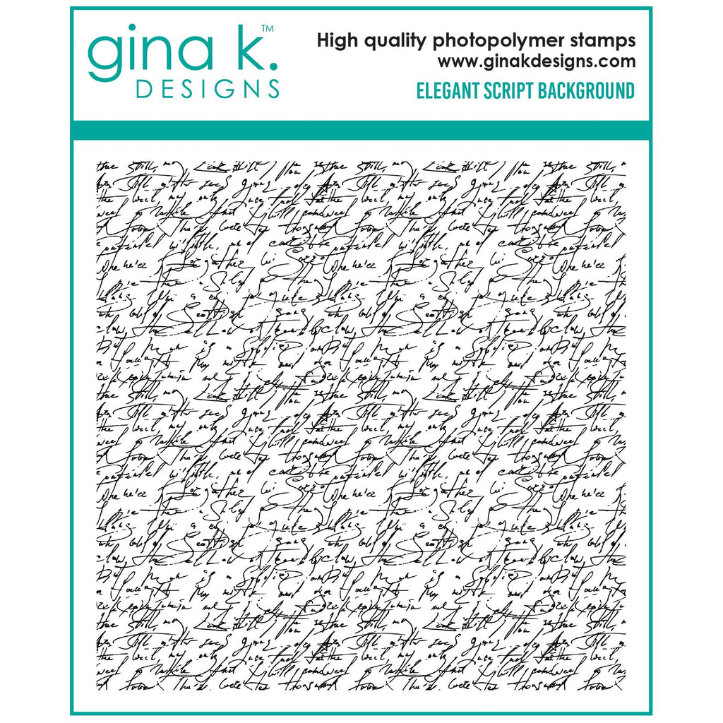 Gina K Designs Elegant Script Background Clear Stamp gkd196