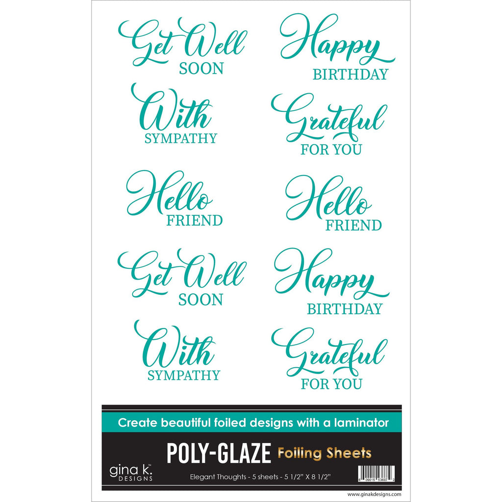 Gina K Designs Elegant Thoughts Poly-Glaze Foiling Sheets pgf35