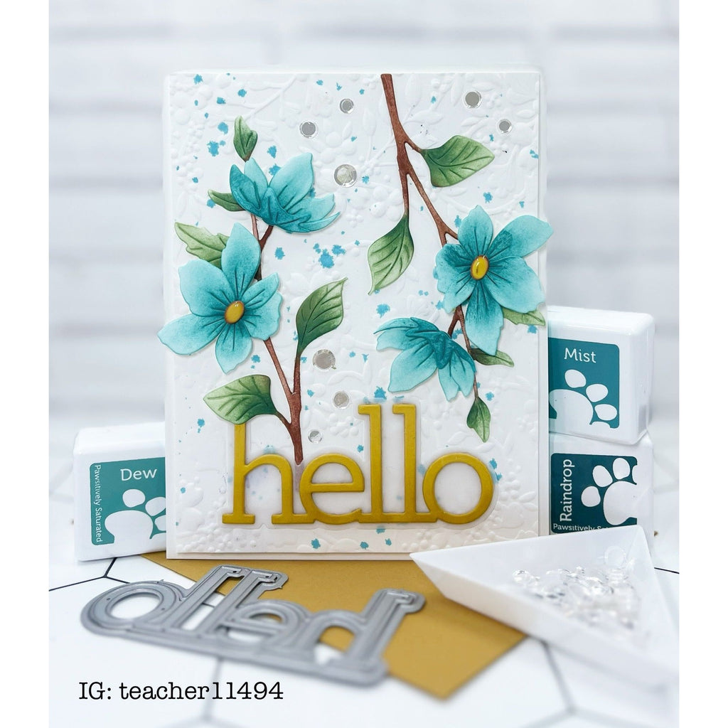 Simon Says Stamp Elegant Blossom Branch Wafer Dies s937 Stamptember Hello Card  | color-code:ALT04