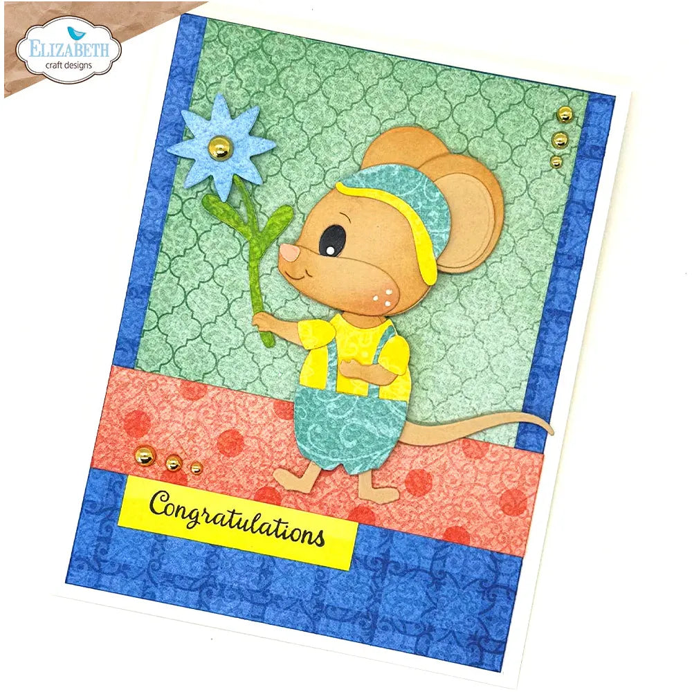 Elizabeth Craft Designs Little Mouse Dies 2204 congratulations