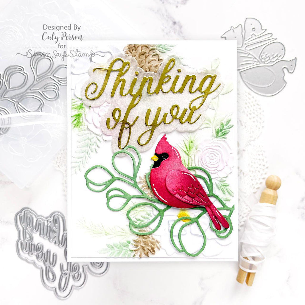 Simon Says Stamp Eucalyptus Branch Wafer Dies 1206sd DieCember Thinking of You Card | color-code:ALT02