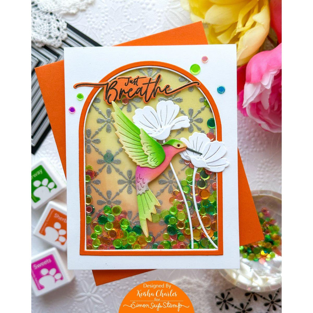 Simon Says Stamp Exquisite Hummingbird Wafer Dies s941 Sunny Vibes Just Breathe Card | color-code:ALT01