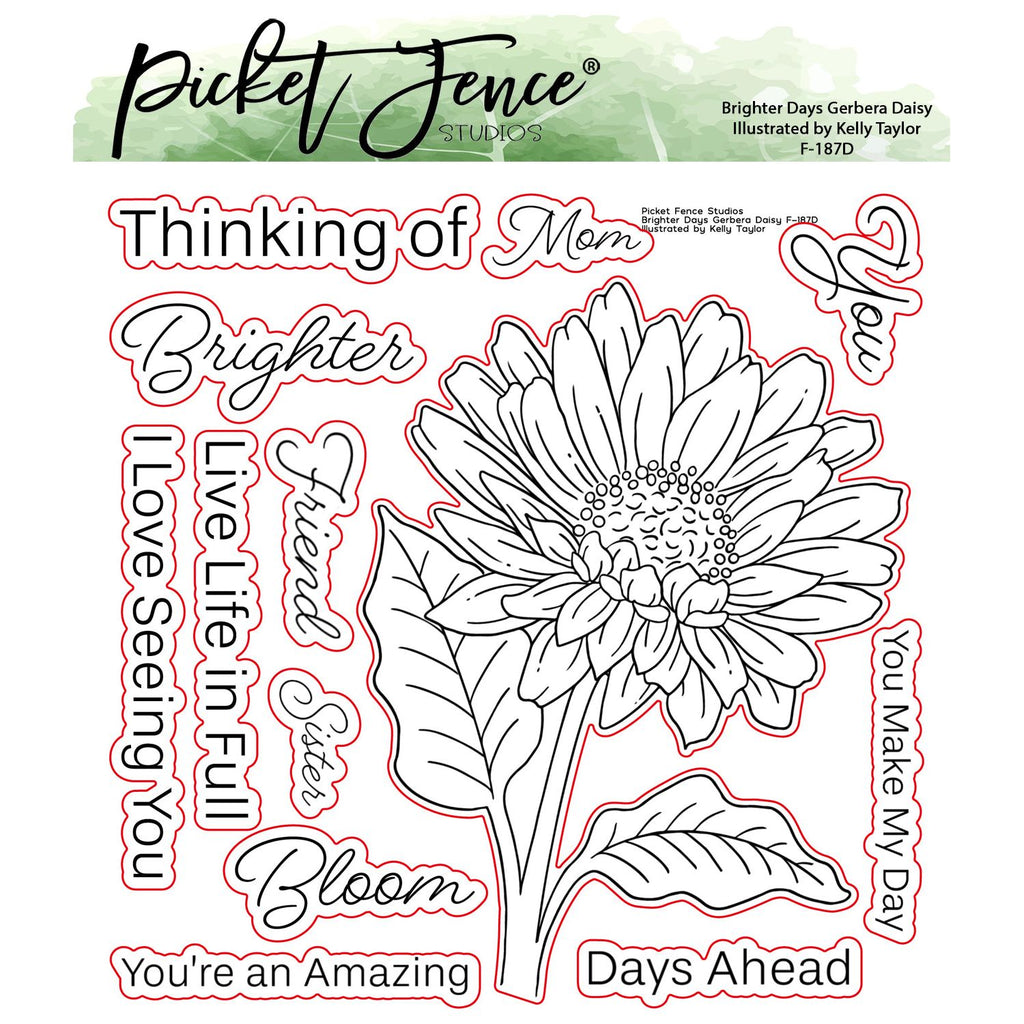 Picket Fence Studios Brighter Days Gerbera Daisy Dies f-187d