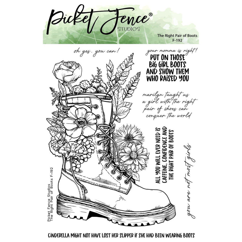 Picket Fence Studios The Right Pair of Boots Clear Stamps f-192