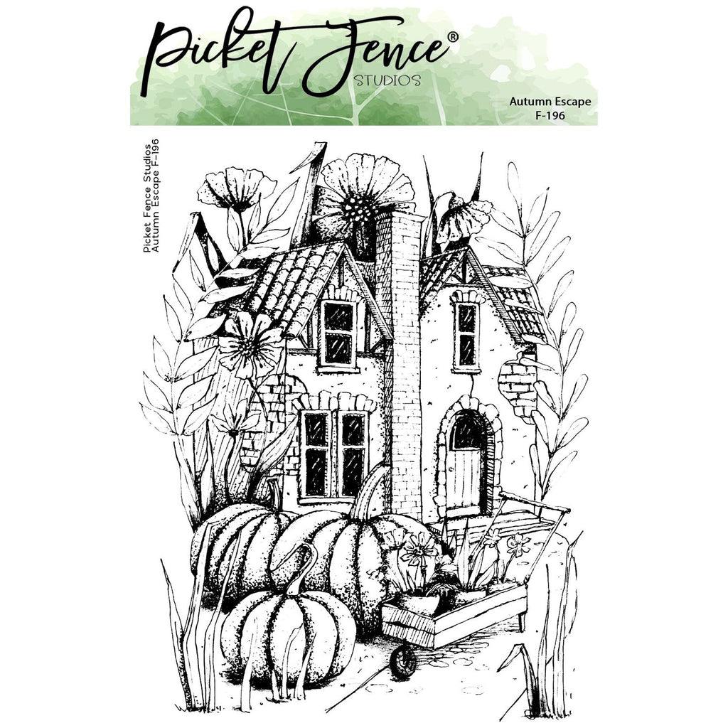 Picket Fence Studios Autumn Escape Clear Stamp f-196