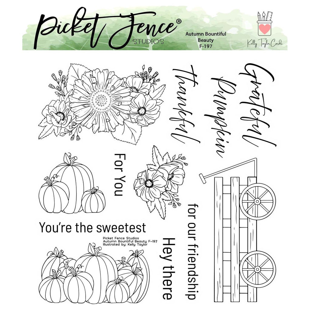 Picket Fence Studios Autumn Bountiful Beauty Clear Stamps f-197