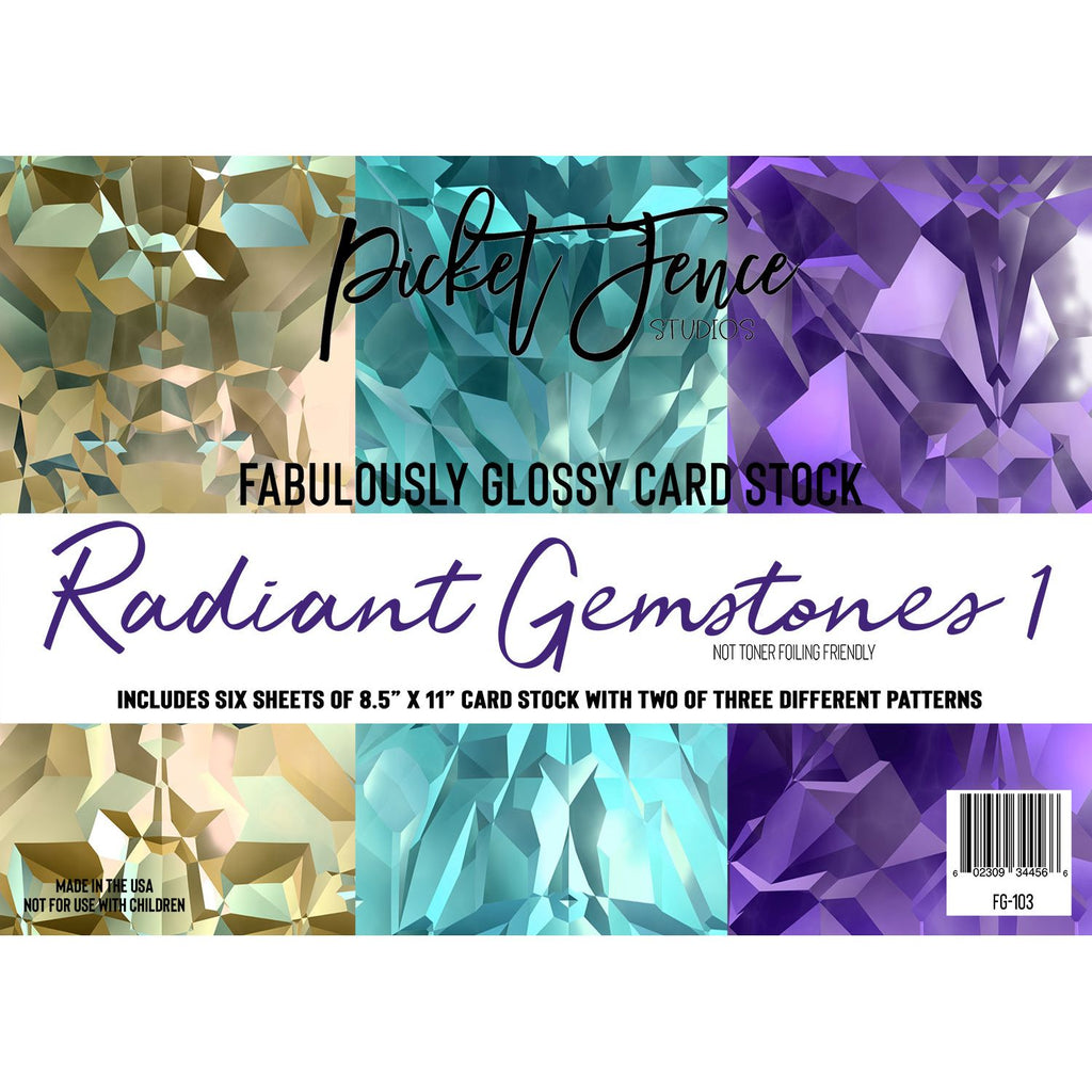 Picket Fence Studios Glossy Card Stock Radiant Gemstones 1 fg-103