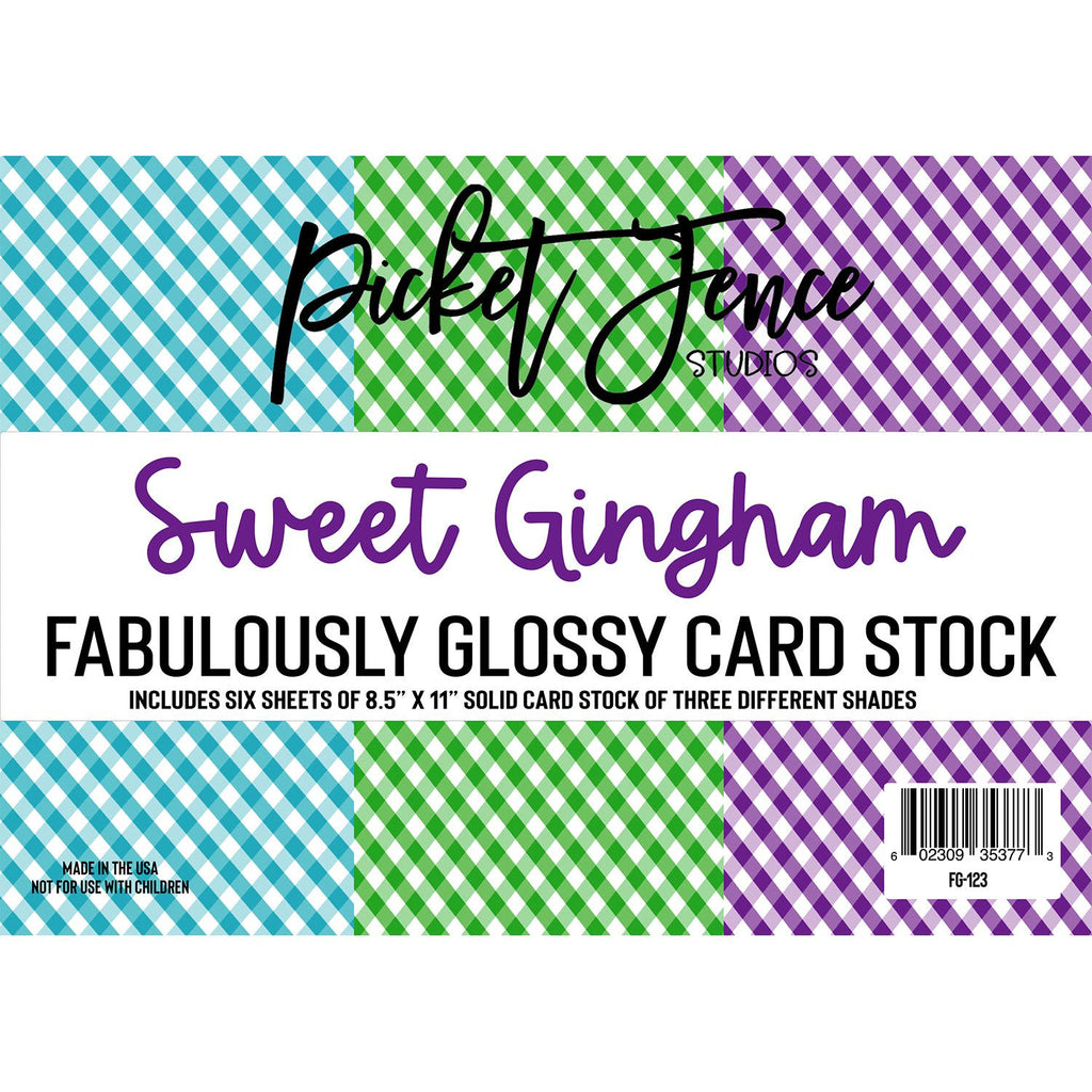 Picket Fence Studios Fabulously Glossy Card Stock Sweet Gingham fg-123