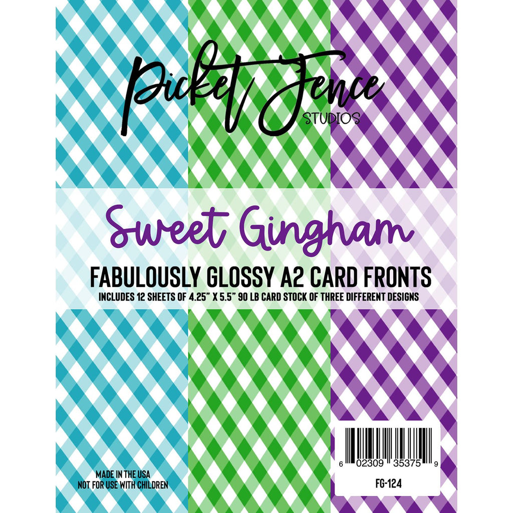 Picket Fence Studios Fabulously Glossy A2 Card Fronts Sweet Gingham fg-124