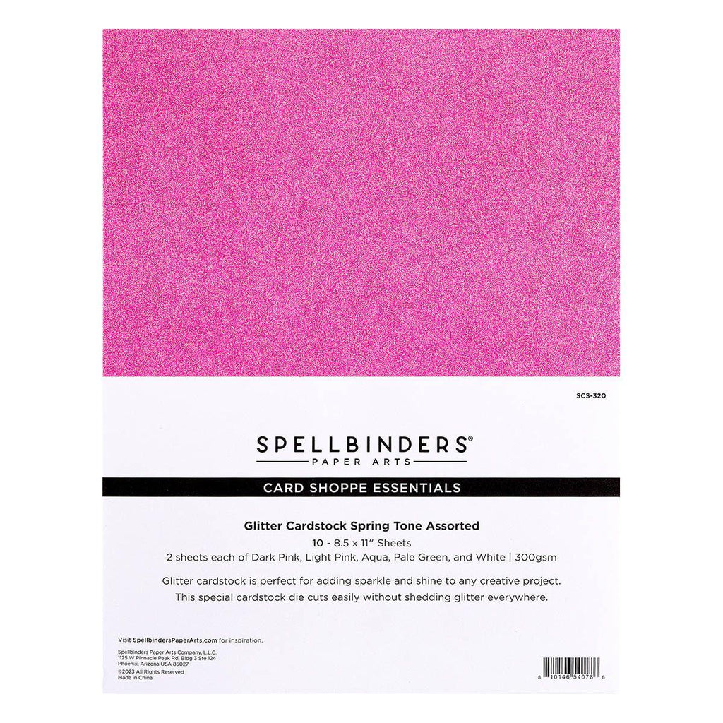 scs-320 Spellbinders Spring Tones Glitter Cardstock 10 Pack