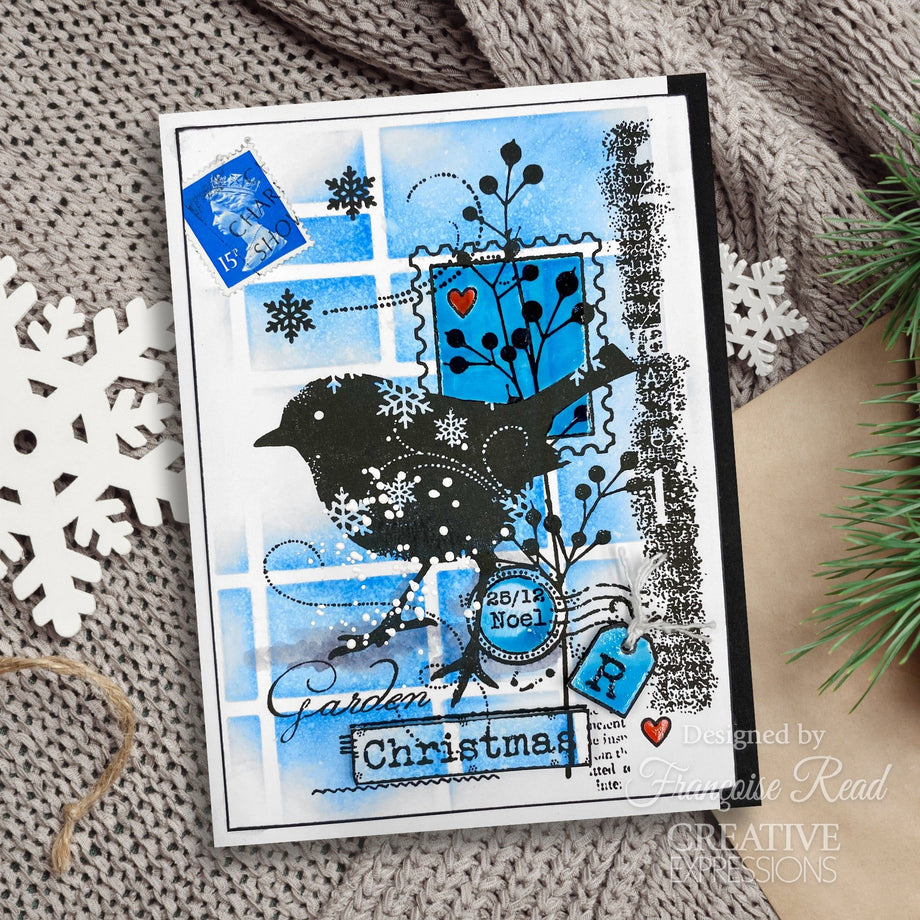 Woodware 4x6 Clear Stamps: Christmas Old Labels (FRS1018)