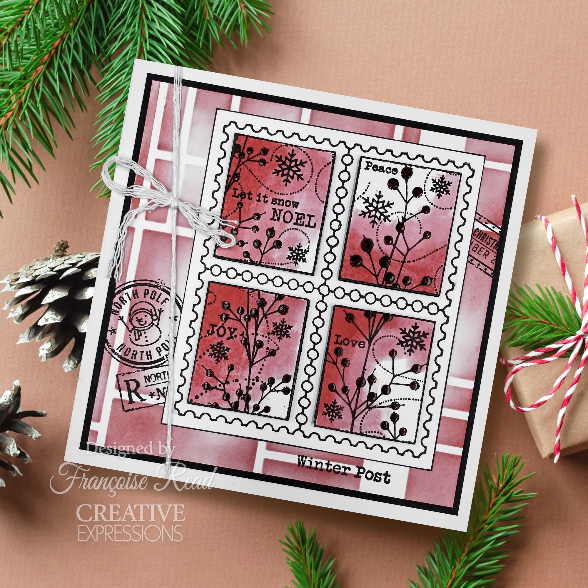 Woodware 4x6 Clear Stamps: Christmas Old Labels (FRS1018)