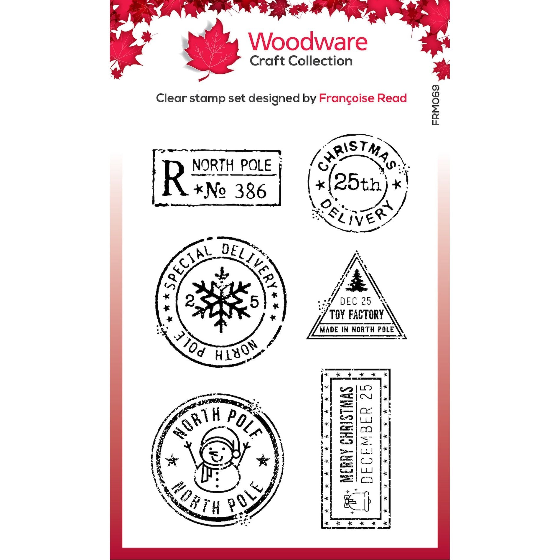 Woodware 4x6 Clear Stamps: Christmas Old Labels (FRS1018)