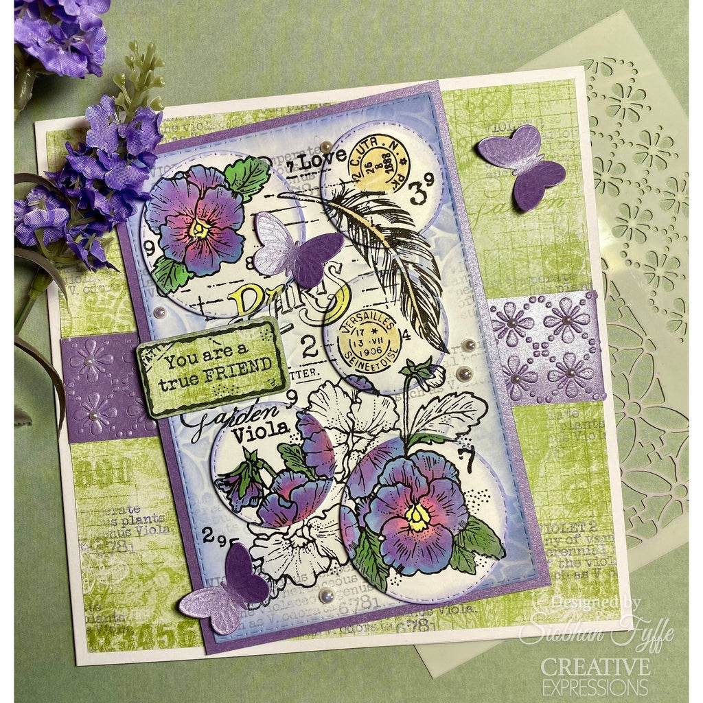 Woodware Craft Collection Mini Violet Clear Stamps frm076 true friend