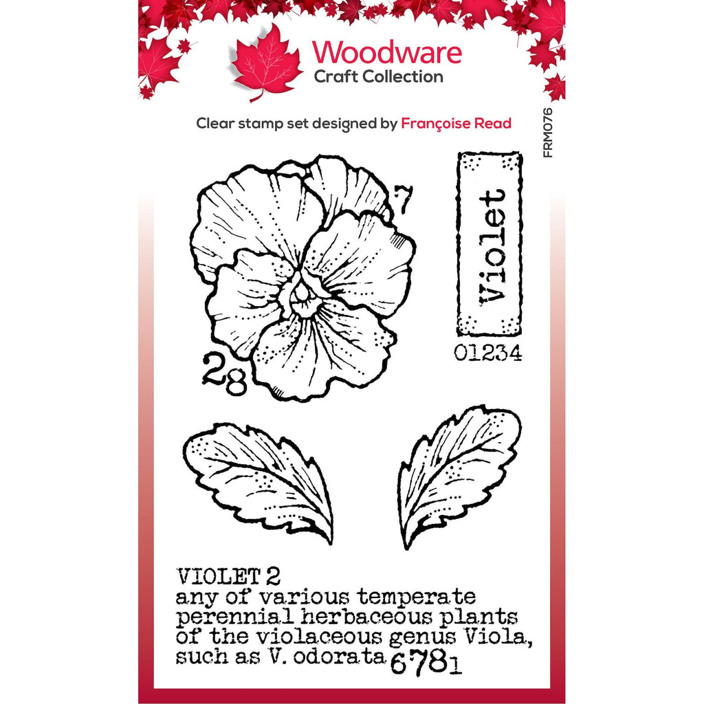 Woodware Craft Collection Mini Violet Clear Stamps frm076