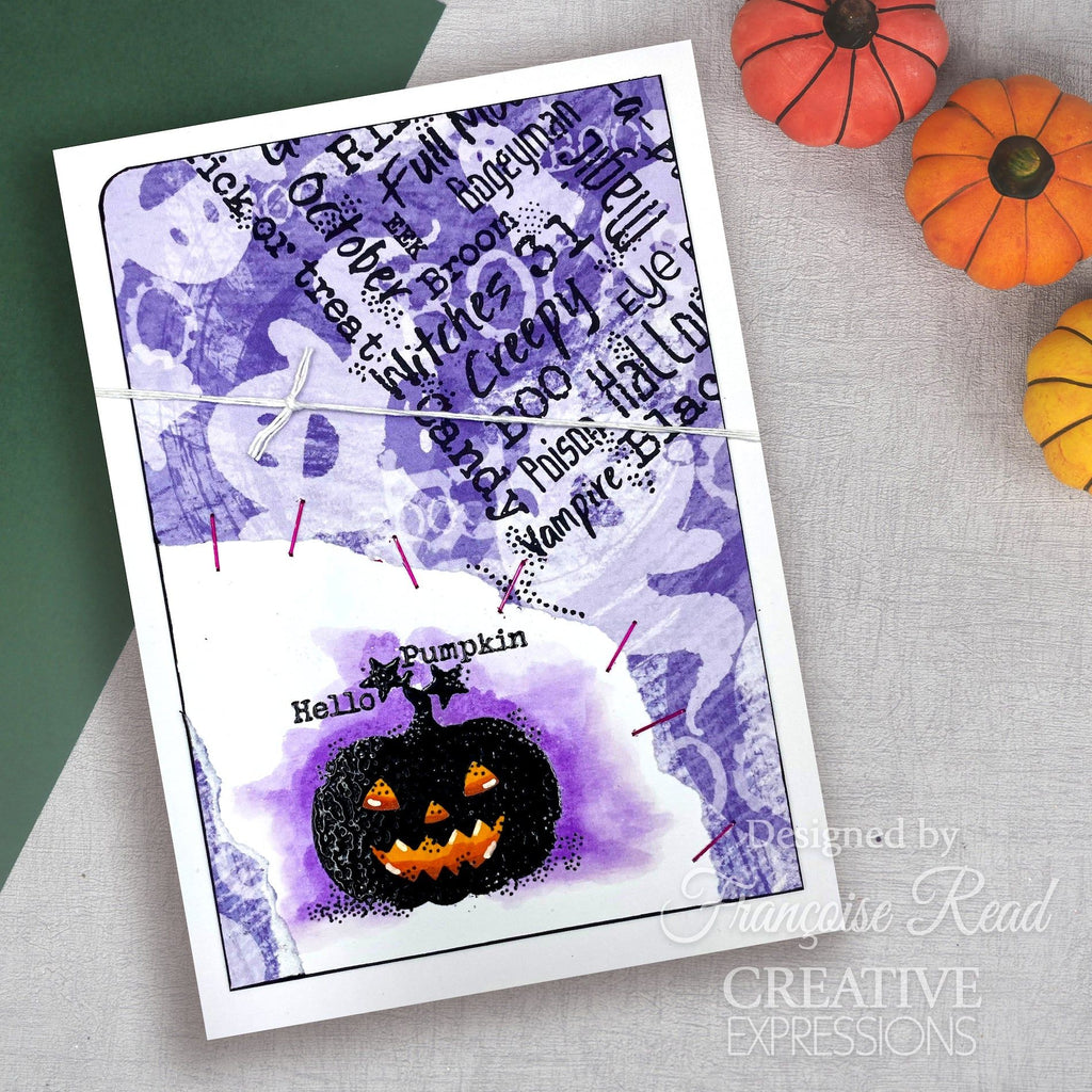 Woodware Craft Collection Mini Halloween Background Clear Stamp frm083 pumpkin