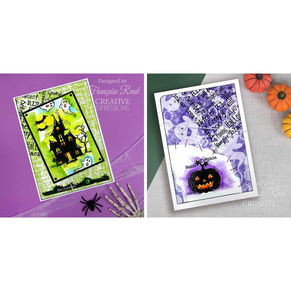 Woodware Craft Collection Halloween 8x8 Paper frpp008 mansion