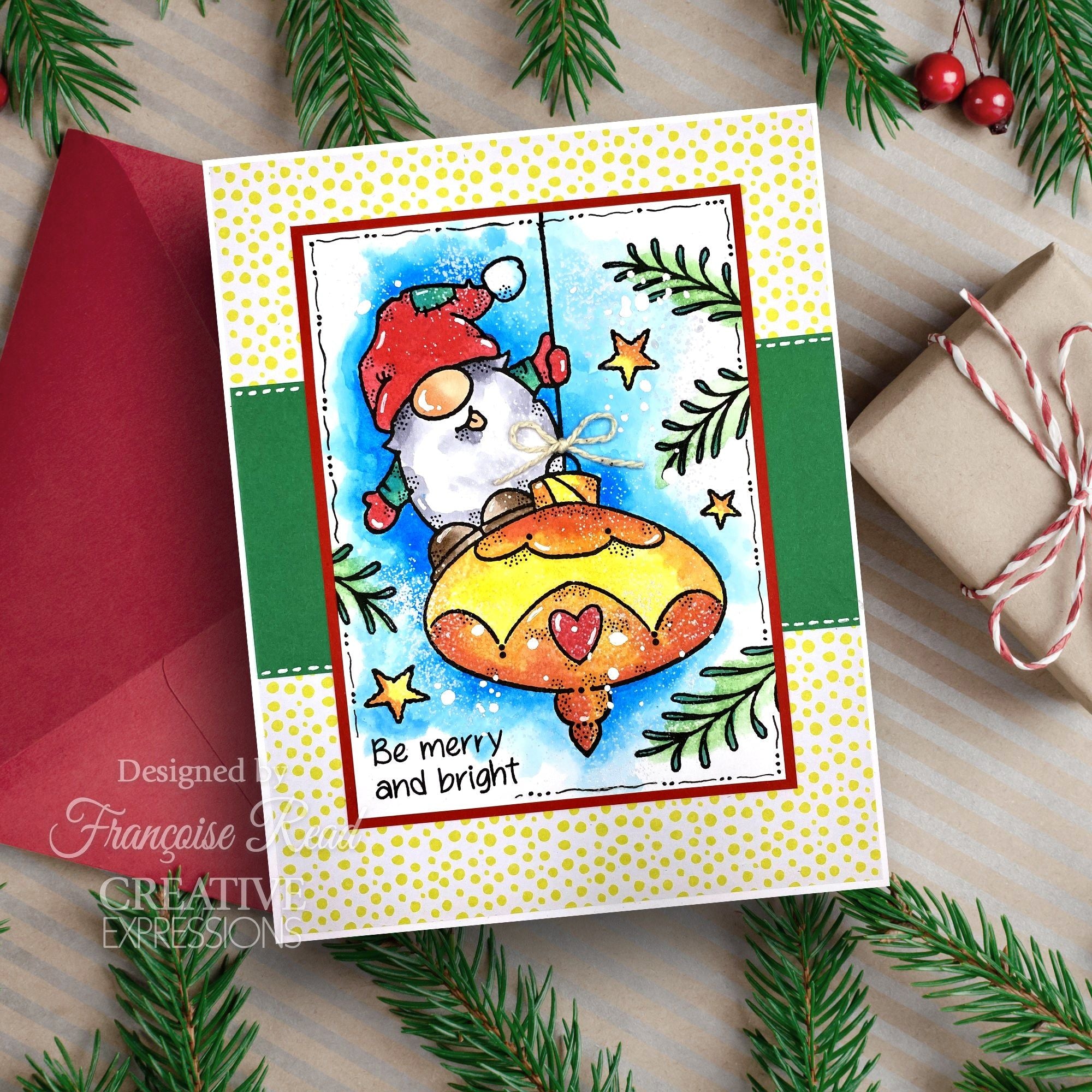 Vintage Christmas gnome Stamp Design Christmas (2820808)